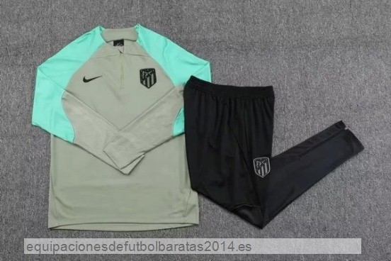 Nuevo Conjunto Completo Sudadera Entrenamiento Niños Atletico Madrid 23/24 Verde Baratas